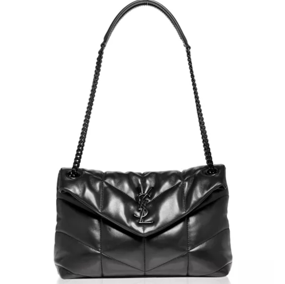 Saint Laurent Quilted Puffer Small Lambskin Black with Black Hardware